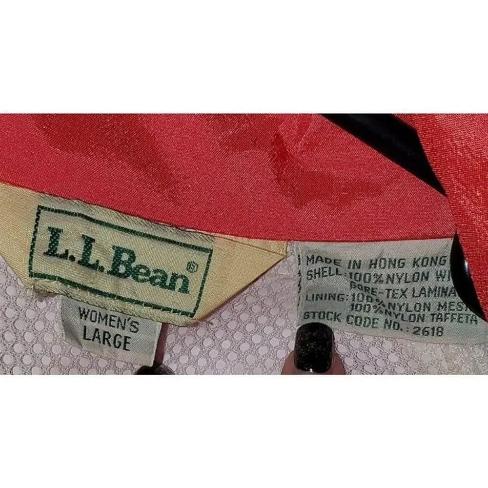 L.L. Bean Womens Jacket Pink L Reflective Full Zip Parka/Windbreaker